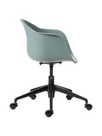 Schreibtischstuhl Claire, Sitzfläche: 65 % Polypropylen, 35 % G, Beine: Metall, pulverbeschichtet, Rollen: Kunststoff, Salbeigrün, B 66 x T 60 cm