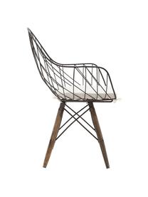 Silla Rusty, Metal, madera de abeto, poliéster, Negro, blanco, An 56 x Al 92 cm