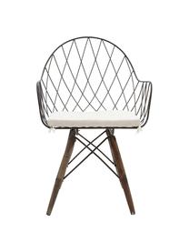 Silla Rusty, Metal, madera de abeto, poliéster, Negro, blanco, An 56 x Al 92 cm