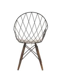 Silla Rusty, Metal, madera de abeto, poliéster, Negro, blanco, An 56 x Al 92 cm