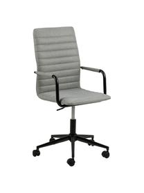 Silla de oficina giratoria Winslow, ajustable en altura, Tapizado: poliuretano, Asiento: 24 kg/m³, Estructura: metal con pintura en polv, Ruedas: plástico, Gris claro, negro, An 45 x Al 58 cm