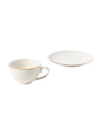 Kaffeetassen-Set Nippon mit Untertassen, 8-tlg., Porzellan, Weiß, Set mit verschiedenen Größen