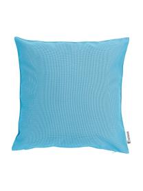 Tweekleurig geweven outdoor kussen St. Maxime, met vulling, Turquoise, zwart, B 47 x L 47 cm