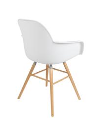 Krzesło z podłokietnikami Albert Kuip, Nogi: drewno jesionowe, Biały, S 59 x W 82 cm