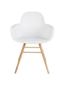 Armlehnstuhl Albert Kuip mit Holzbeinen, Sitzfläche: 100% Polypropylen, Füße: Eschenholz, Weiß, B 59 x T 55 cm