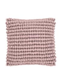 Federa arredo con palline di tessuto rosa cipria Iona, Retro: 100% cotone, Rosa cipria, Larg. 45 x Lung. 45 cm