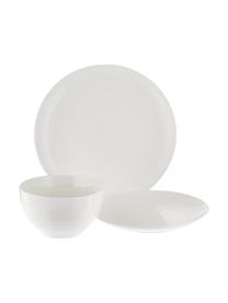 Geschirr-Set Darby mit Strukturoberfläche, 4 Personen (12-tlg.), New Bone China, Weiss, Set mit verschiedenen Grössen