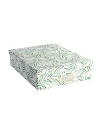 Caja Leaf, Cartón laminado macizo, Blanco, verde, An 35 x Al 9 cm