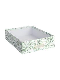 Aufbewahrungsbox Leaf, Fester, laminierter Karton, Weiss, Grün, B 35 x H 9 cm