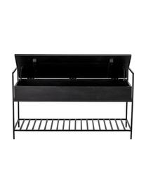 Banc dressing avec espace de rangement Abelone, Bois de manguier, enduit noir, larg. 102 x prof. 40 cm