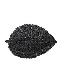 Tovaglietta in fibra naturale color nero Isla, Alghe colorate, Nero, Larg. 50 x Lung. 34 cm
