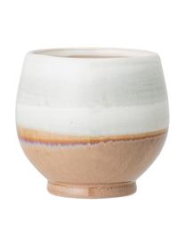 Petit cache-pot grès cérame Hye, Grès cérame, Blanc, terre cuite, Ø 14 x haut. 13 cm