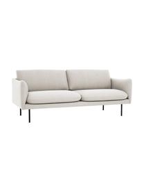 Sofa Moby (2-osobowa), Tapicerka: poliester Dzięki tkaninie, Tapicerka: pianka na zawieszeniu spr, Stelaż: lite drewno sosnowe z cer, Nogi: metal malowany proszkowo, Tkanina w odcieniu złamanej bieli, S 170 x G 95 cm