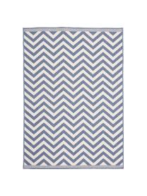 Tapis intérieur extérieur gris crème, réversible Palma, Bleu, crème