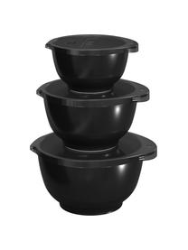 Petits bols de cuisine noirs Margrethe, 3 élém., Mélamine, Noir, Lot de différentes tailles