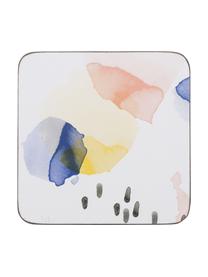 Gekleurde onderzettersset Watercolour, 6-delig, Bedrukte kurk, Multicolour, B 11  x D 11 cm