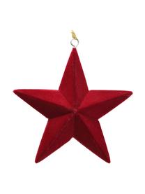 Fluwelen kerstboomhangersset Sabina, 2-delig, Bekleding: fluweel, Frame: MDF, Rood, B 11 cm x H 11 cm