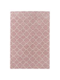 Tapis poils longs rose crème Grace, Vieux rose, crème