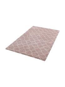 Hoogpolig vloerkleed Luna in roze/crèmekleur, Bovenzijde: 100% polypropyleen, Onderzijde: jute, Oudroze, crèmekleurig, B 80 x L 150 cm (maat XS)