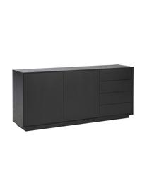 Credenza in finitura di legno di frassino nero Noel, Pannello di fibra a media densità (MDF) con finitura in legno di frassino, Legno, finitura, Larg. 180 x Alt. 79 cm