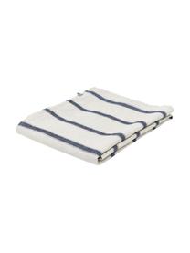 Tovaglia in lino a righe beige/blu Karla, 100% lino, Bianco latteo, blu, Per 6-8 persone (Larg. 145 x Lung. 250 cm)