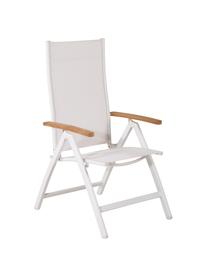 Chaise de jardin pliante Panama, Blanc, bois de teck, larg. 58 x prof. 75 cm