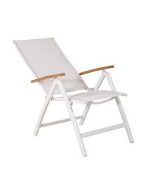 Chaise de jardin pliante Panama, Blanc, bois de teck, larg. 58 x prof. 75 cm