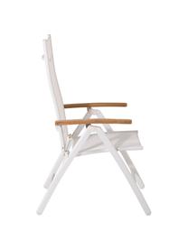 Chaise de jardin pliante Panama, Blanc, bois de teck, larg. 58 x prof. 75 cm