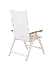 Chaise de jardin pliante Panama, Blanc, bois de teck, larg. 58 x prof. 75 cm