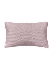 Pletený povlak na polštář z organické bavlny Adalyn, 100 % bavlna, s certifikátem GOTS, Růžová, krémově bílá, Š 30 cm, D 50 cm