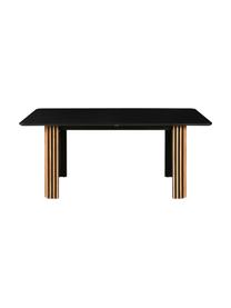 Table extensible noire Linea, 180 - 230 x 90 cm, Noir, bois de chêne, larg. de 180 à 230 x prof. 90 cm