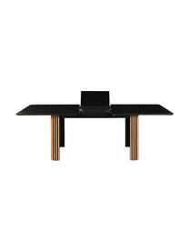 Table extensible noire Linea, 180 - 230 x 90 cm, Noir, bois de chêne, larg. de 180 à 230 x prof. 90 cm