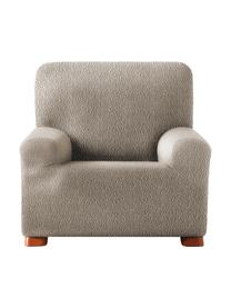 Housse de fauteuil Roc, 55 % polyester, 35 % coton, 10 % élastomère, Beige, larg. 130 x haut. 120 cm