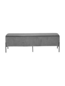 Banquette en velours Harper, Revêtement : gris foncé
 pied : noir, mat, larg. 140 x haut. 45 cm