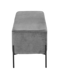 Banquette en velours Harper, Revêtement : gris foncé
 pied : noir, mat, larg. 140 x haut. 45 cm