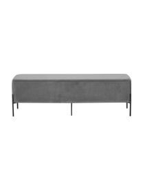 Banquette en velours Harper, Revêtement : gris foncé
 pied : noir, mat, larg. 140 x haut. 45 cm