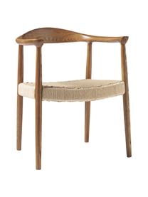 Silla con reposabrazos de madera de fresno Pavel, Asiento: ratán, Estructura: madera de fresno, Ratán, madera de fresno, An 62 x F 76 cm