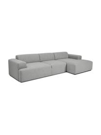 Ecksofa Melva (4-Sitzer) in Grau, Bezug: Polyester Der hochwertige, Gestell: Massives Kiefernholz, Spa, Webstoff Grau, B 319 x T 144 cm