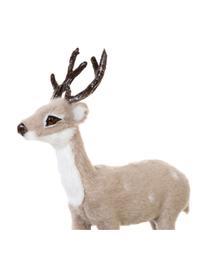 Deko-Hirsche Deer, 3 Stück, Kunststoff, Weiss, Hellgrau, Hellbraun, Dunkelbraun, B 13 x H 13 cm