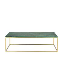 Grande table basse en marbre Alys, Marbre vert, couleur dorée, larg. 120 x haut. 35 cm