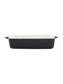 Ovenschaal Monte, buitenzijde mat/ binnenzijde glanzend, Keramiek, Zwart, wit, B 35 x D 24 cm