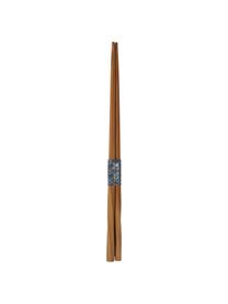 Vajilla artesanal Nippon, 2 comensales (6 pzas.), Azul, blanco, madera oscura, Set de diferentes tamaños