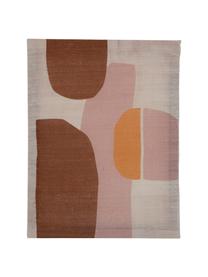 Wandobjekt Balance aus Seide, Seide, Rosa, Orange, Braun, Gebrochenes Weiss, B 50 x H 65 cm