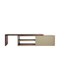 Mueble TV extensible Lieke, Gris, nogal, An 110 - 203 x Al 32 cm