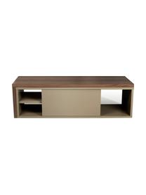 Mueble TV extensible Lieke, Gris, nogal, An 110 - 203 x Al 32 cm