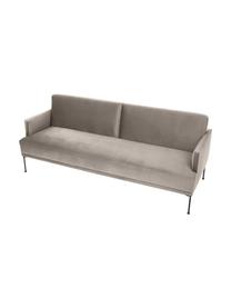 Canapé convertible 3 places Fluente, Velours grège, larg. 220 x prof. 88 cm