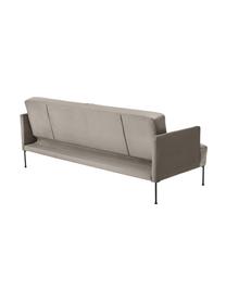 Canapé convertible 3 places Fluente, Velours grège, larg. 220 x prof. 88 cm