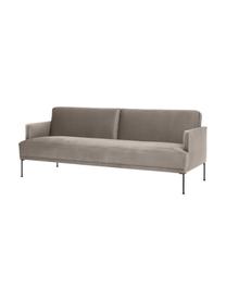 Canapé convertible 3 places Fluente, Velours grège, larg. 220 x prof. 88 cm