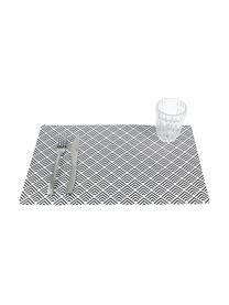 Set de table Deco Life, 6 élém., PVC, Anthracite, blanc, larg. 30 x long. 45 cm