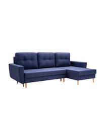 Sofa narożna z funkcją spania i miejscem do przechowywania Neo (4-osobowa), Tapicerka: 100% poliester, Ciemny niebieski, S 230 x G 140 cm